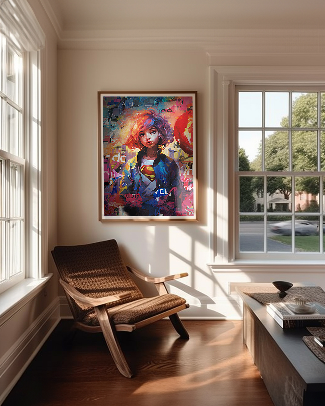 Colorful framed art in the wall by Andy Okay