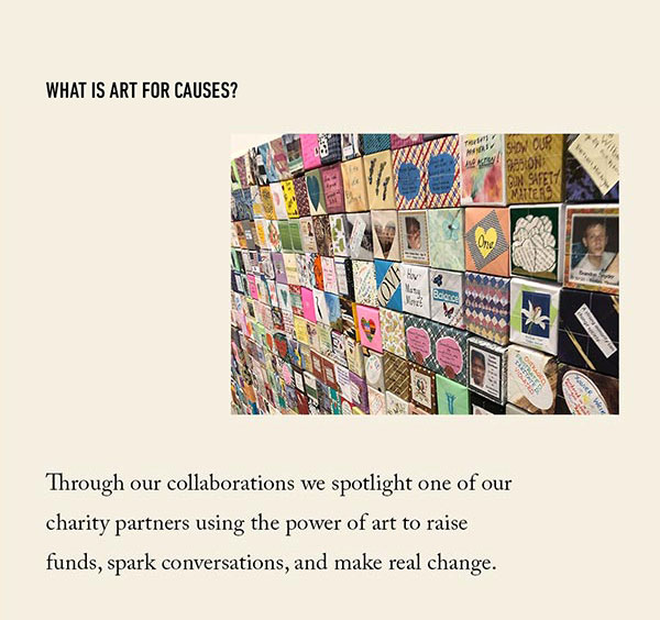 Andy okay on art for causes through collaborations with charity partners using the power of art to raise funds and make real change.