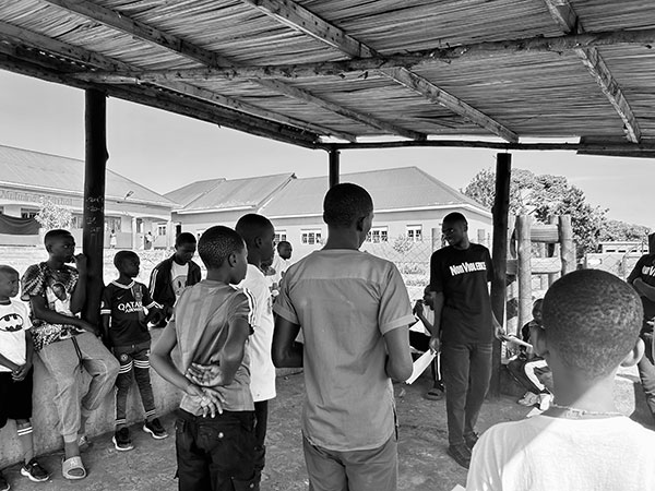 Children doing outdoor activities during Leader's Camp 2025, Non-Violence Project in Uganda.
